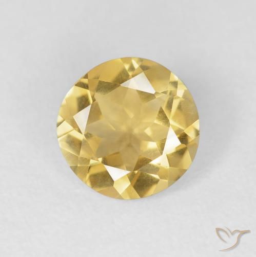 1.38ct 자연스러운 미디엄 골드 황수정, 둥근, VVS
