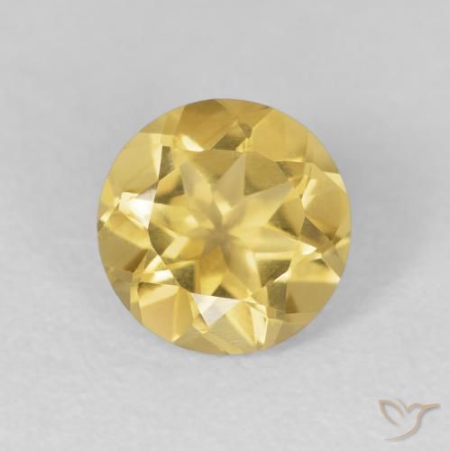 1.73ct 자연스러운 미디엄 골드 황수정, 둥근, VVS
