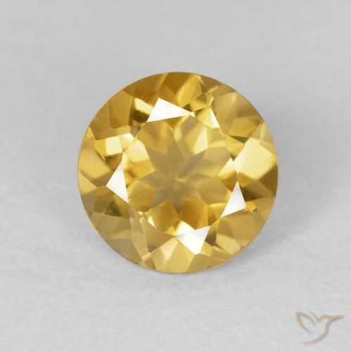 1.78ct 자연스러운 미디엄 골드 황수정, 둥근, VVS