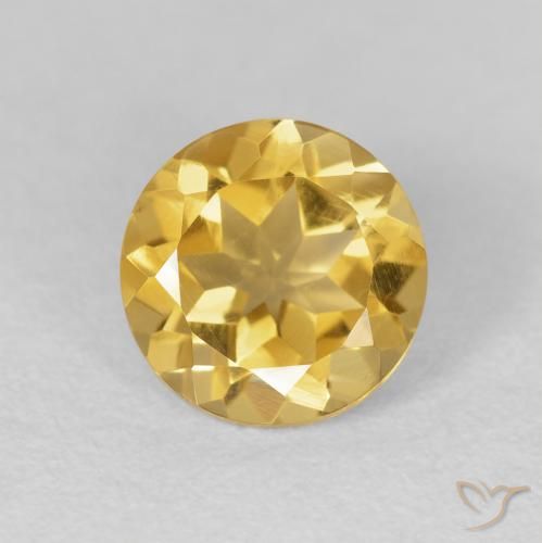 1.96ct 자연스러운 금 황수정, 둥근, VVS-VS