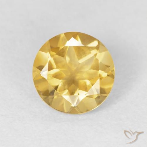 1.06ct 자연스러운 미디엄 골드 황수정, 둥근, VVS