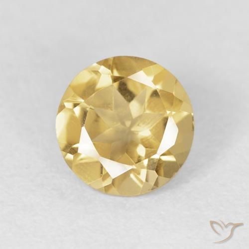 1.15ct 자연스러운 미디엄 골드 황수정, 둥근, VVS