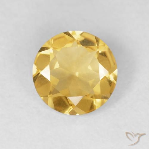0.94ct 자연스러운 미디엄 골드 황수정, 둥근, VVS