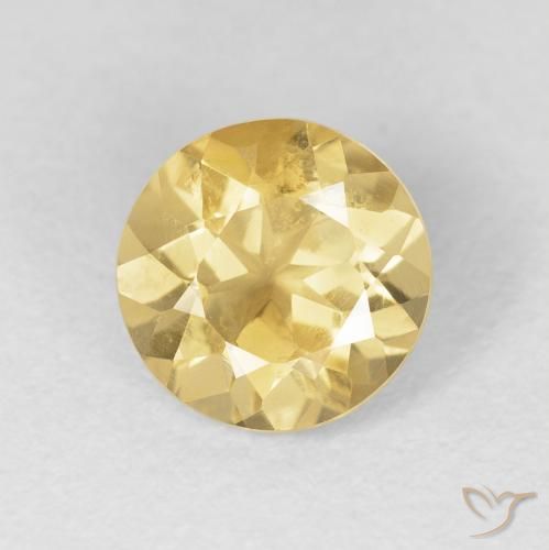 1.45ct 자연스러운 금 황수정, 둥근, VVS-VS