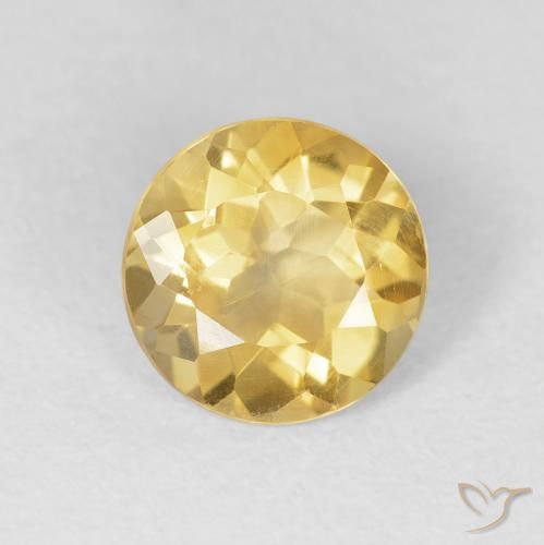 1.60ct 자연스러운 딥 골드 황수정, 둥근, VVS-VS
