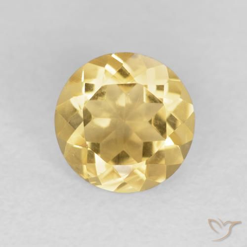1.12ct 자연스러운 미디엄 골드 황수정, 둥근, VVS-VS