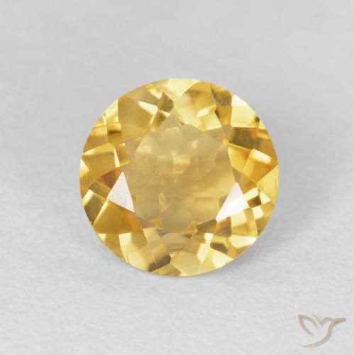 1.63ct 자연스러운 골든 오렌지 황수정, 둥근, VVS