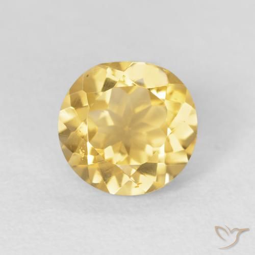 1.92ct 자연스러운 미디엄 골드 황수정, 둥근, VVS