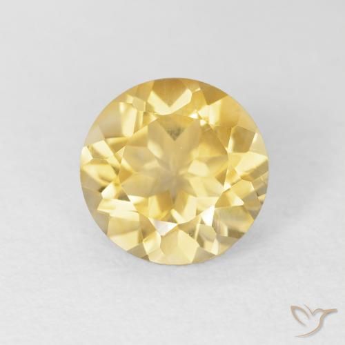 1.72ct 자연스러운 금 황수정, 둥근, VVS