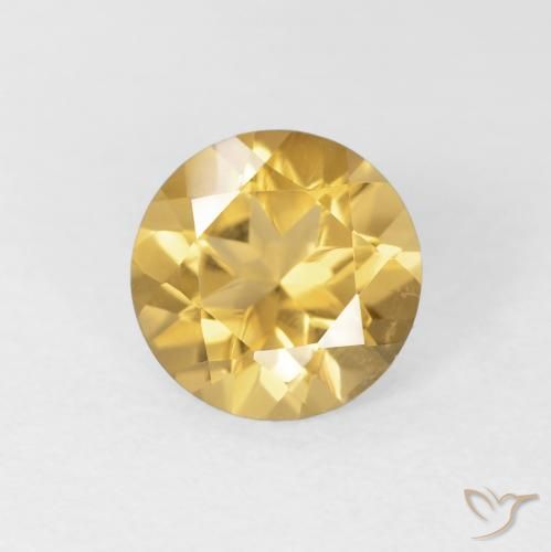 1.10ct 자연스러운 미디엄 골드 황수정, 둥근, VVS