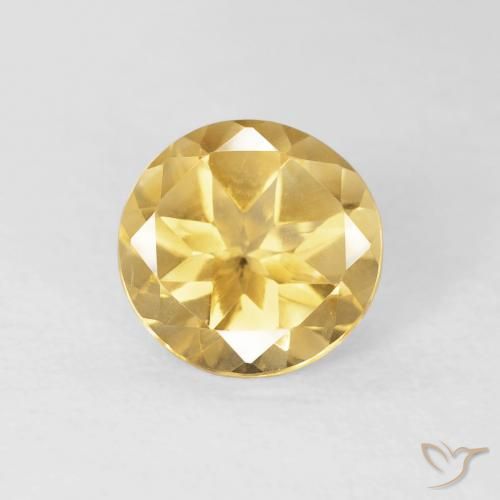 1.62ct 자연스러운 미디엄 골드 황수정, 둥근, VVS