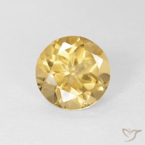 1.55ct 자연스러운 금 황수정, 둥근, VVS