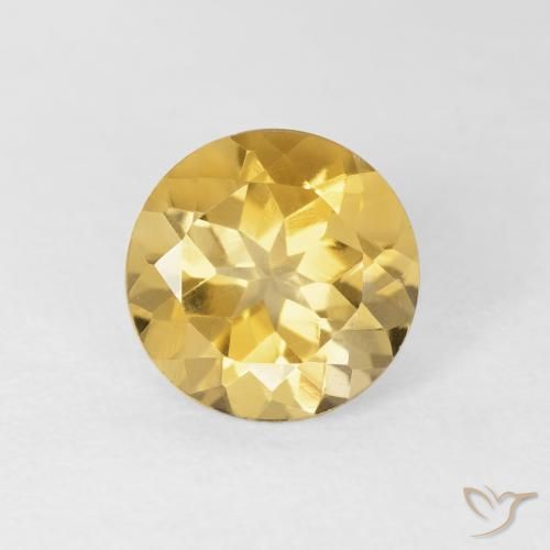 1.91ct 자연스러운 금 황수정, 둥근, VVS