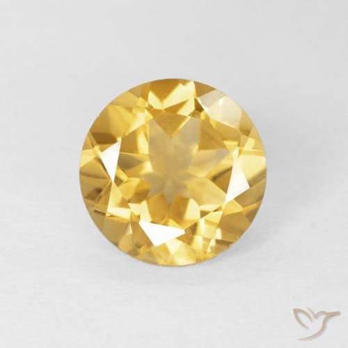 1.72ct 자연스러운 미디엄 골드 황수정, 둥근, VVS