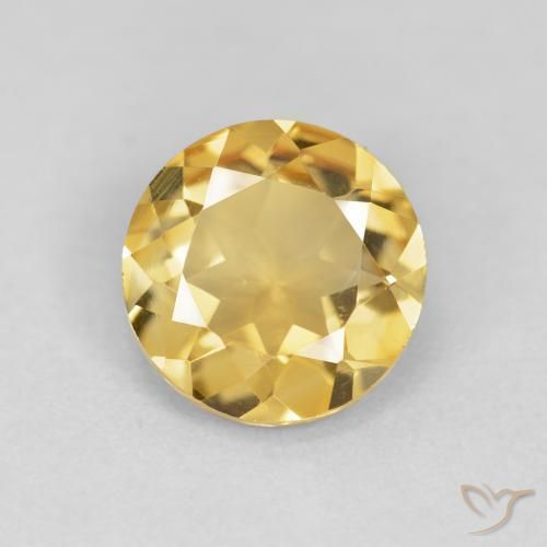 1.49ct 자연스러운 딥 골드 황수정, 둥근, VVS