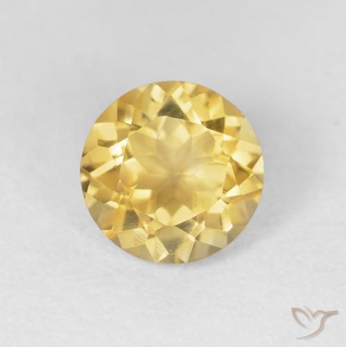1.67ct 자연스러운 연노랑 황수정, 둥근, VVS