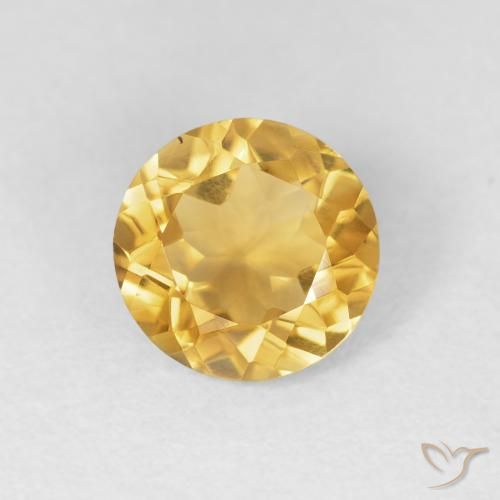 1.53ct 자연스러운 브라이트 골드 황수정, 둥근, VVS