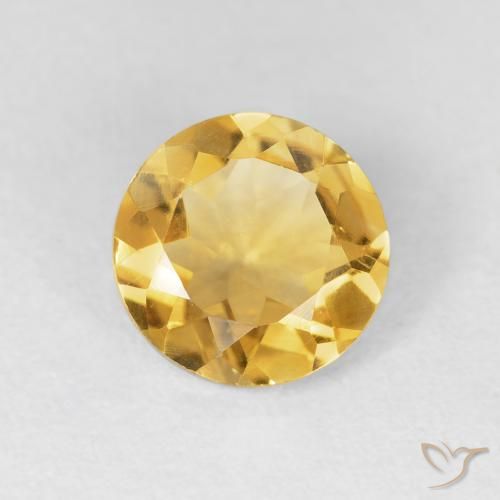 1.60ct 자연스러운 브라이트 골드 황수정, 둥근, VVS