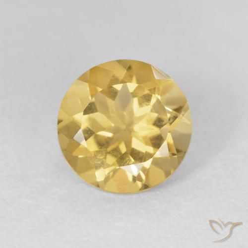 1.78ct 자연스러운 미디엄 골드 황수정, 둥근, VVS