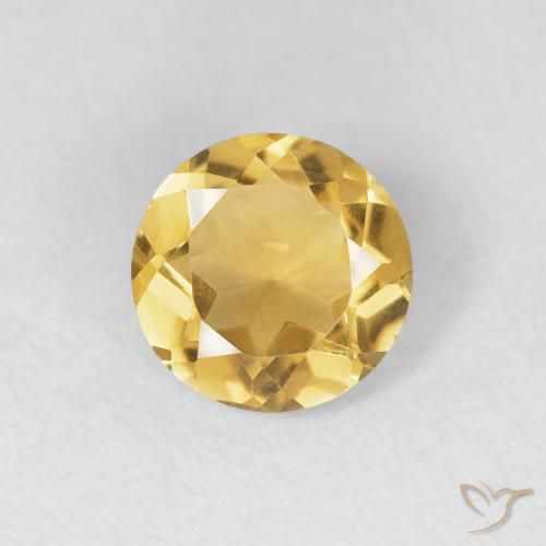 1.10ct 자연스러운 미디엄 골드 황수정, 둥근, VVS