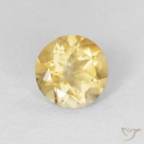 1.14ct 자연스러운 라이트 골드 황수정, 둥근, VVS