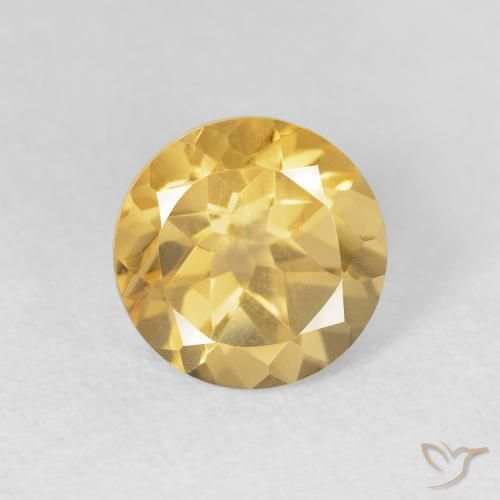 1.97ct 자연스러운 금 황수정, 둥근, VVS