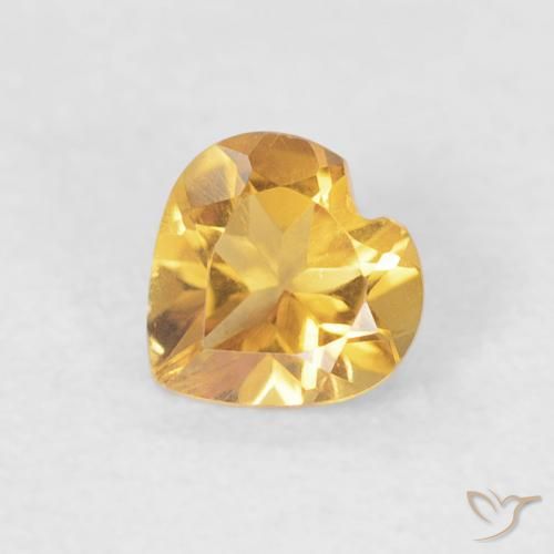 0.38ct 자연스러운 미디엄 골드 황수정, 마음, VVS