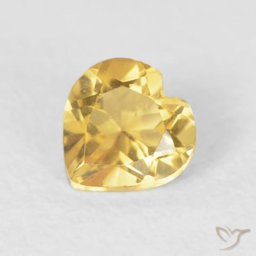 0.40ct 자연스러운 미디엄 골드 황수정, 마음, VVS