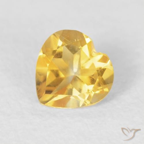 0.44ct 자연스러운 미디엄 골드 황수정, 마음, VVS