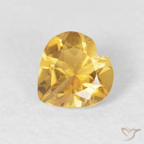 0.38ct 자연스러운 골든 황수정, 마음, VVS