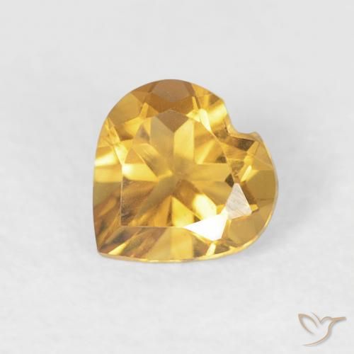 0.44ct 자연스러운 미디엄 골드 황수정, 마음, VVS