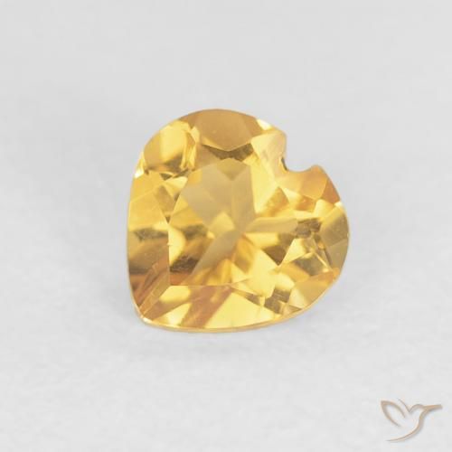 0.38ct 자연스러운 브라이트 골드 황수정, 마음, VVS-VS