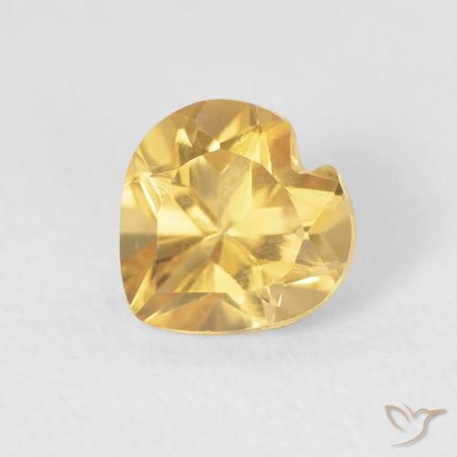 0.78ct 자연스러운 미디엄 골드 황수정, 마음, VVS-VS