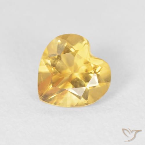 0.68ct 자연스러운 미디엄 골드 황수정, 마음, VVS-VS