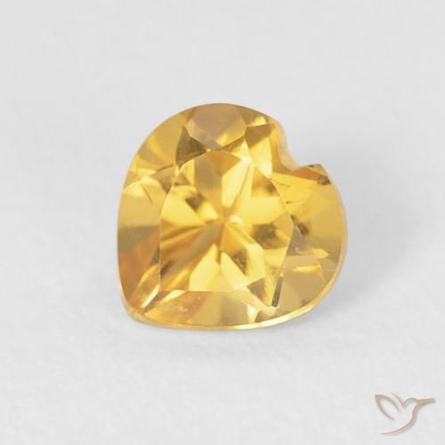 0.47ct 자연스러운 브라이트 골드 황수정, 마음, VVS-VS