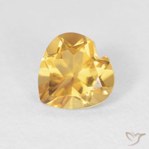 0.71ct 자연스러운 브라이트 골드 황수정, 마음, VVS-VS