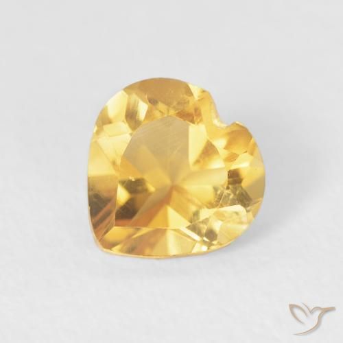0.79ct 자연스러운 미디엄 골드 황수정, 마음, VVS-VS