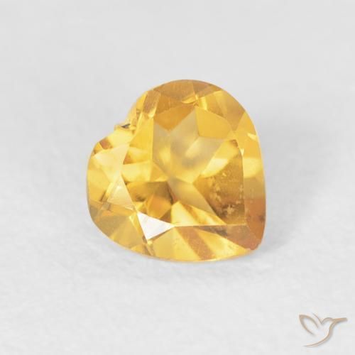 0.40ct 자연스러운 브라이트 골드 황수정, 마음, VVS-VS