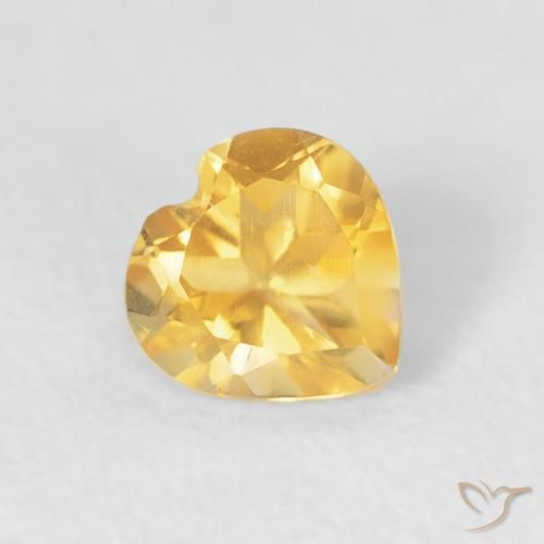 0.44ct 자연스러운 미디엄 골드 황수정, 마음, VVS-VS