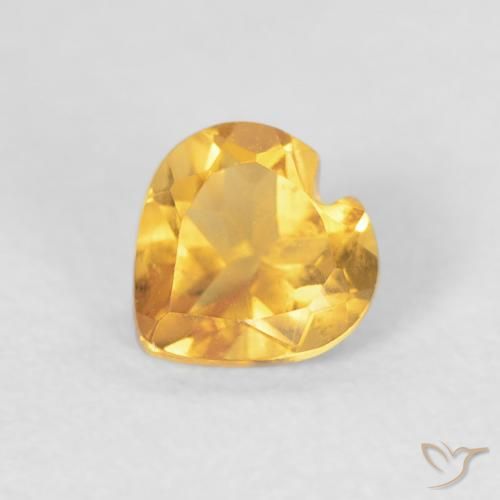 0.40ct 자연스러운 딥 골든 오렌지 황수정, 마음, VVS-VS