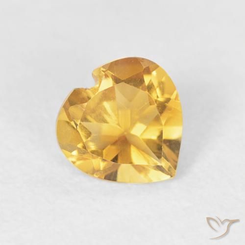 0.38ct 자연스러운 브라이트 골드 황수정, 마음, VVS-VS