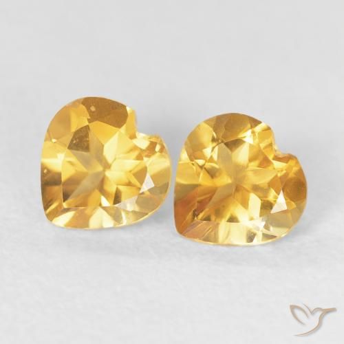 0.82ctw 자연스러운 Medium Dark-Golden 황수정, 마음, VVS-VS
