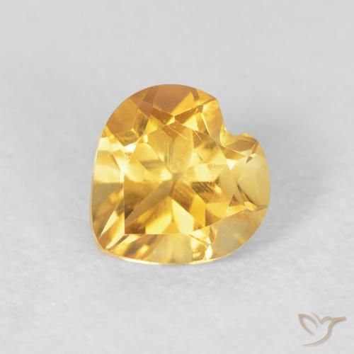 0.73ct 자연스러운 미디엄 골드 황수정, 마음, VVS-VS