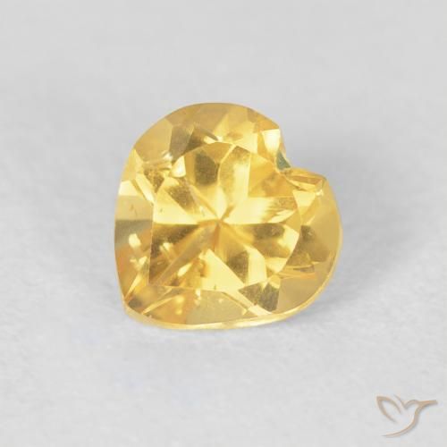 0.77ct 자연스러운 골든 오렌지 황수정, 마음, VVS-VS