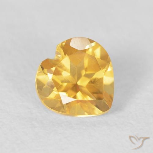 0.81ct 자연스러운 미디엄 골드 황수정, 마음, VVS-VS