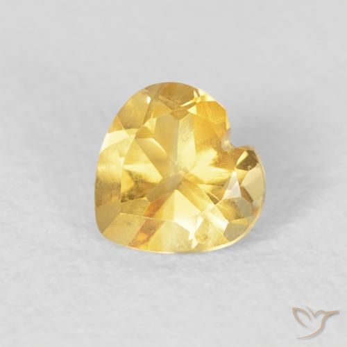 0.44ct 자연스러운 골든 오렌지 황수정, 마음, VVS-VS