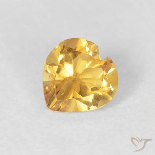 0.39ct 자연스러운 브라이트 골드 황수정, 마음, VVS-VS