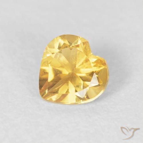 0.42ct 자연스러운 골든 오렌지 황수정, 마음, VVS-VS