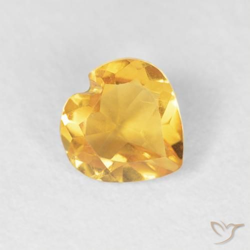 0.43ct 자연스러운 미디엄 골든 황수정, 마음, VVS-VS