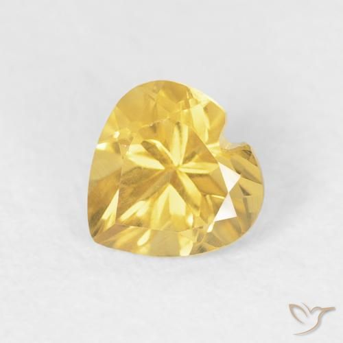 0.43ct 자연스러운 골든 오렌지 황수정, 마음, VVS-VS